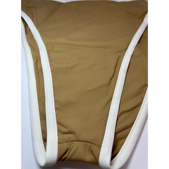 NWT Stone Fox Swim Echo Bikini Bottom, Asymmetrical Binding Detail, Tan, size XL - Picture 14 of 16